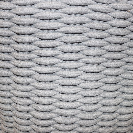 Weva ridger cotton laundry basket with leather handle, grey