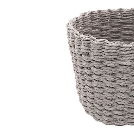 Weva rattique faux rattan storage basket set, 3 pcs, grey