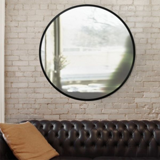 مرآة حائط دائرية مزخرفة، باللون الأسود 60.9 سم من أومبرا