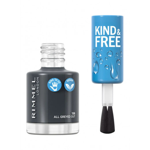 Rimmel London Kind and Free Clean Nail Polish, Grey Color 158, 8 Ml