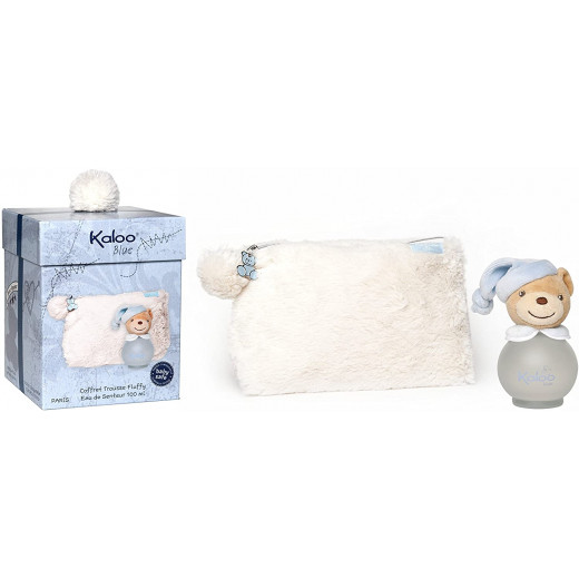 Kaloo Set Fluffy Bag and Scented Water, Blue Color, 100 Ml