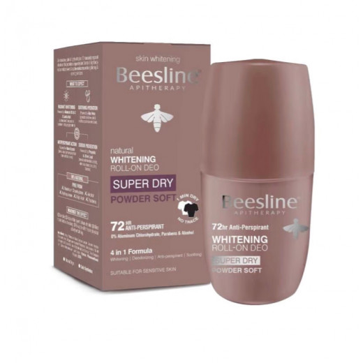 Beesline Roll On Super Dry Deodorant, Powder Soft Flavor, 50 Ml