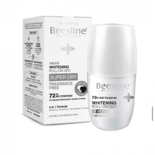 Beesline Roll On Super Dry Deodorant, Fragrance Free, 50 Ml