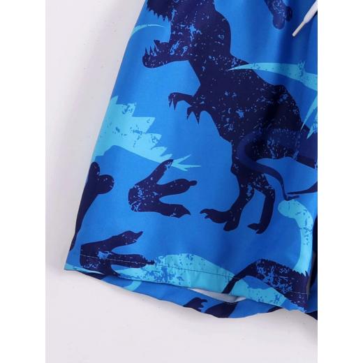 Swim Short, Dinosaur Design, Blue Color