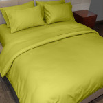 Fieldcrest plain duvet cover, cotton, pistache color, super king size