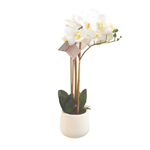 Nova Home Magnolia Flower Arrangement Pot, white Color, 38 Cm