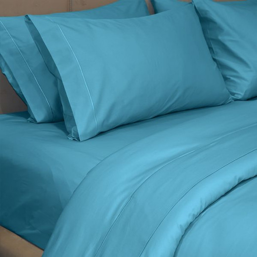 Fieldcrest plain duvet cover, cotton, turquoise color, king size