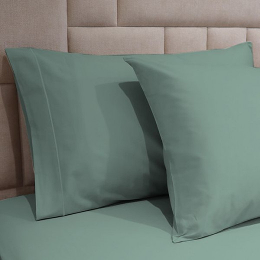 Fieldcrest plain fitted sheet set, cotton, jade color, king size, 3 pieces