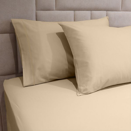 Fieldcrest Plain Fitted Sheet Set, Cotton, Ivroy Color, Queen Size, 3 Pieces