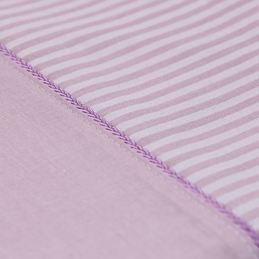 Cannon dots and stripes bed sheet set, lilac color, queen size, 4 pieces