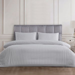 Nova Home UltraStripe Hotel Style Duvet Cover Set, Twin Size, Grey Color