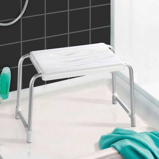 Wenko "Secura" shower stool , aluminum, white