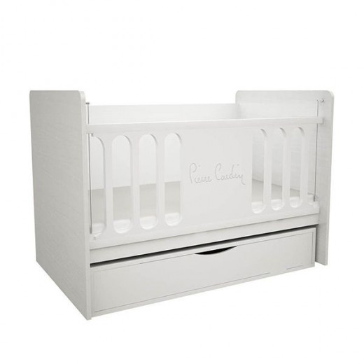 Pierre cardin opale baby cot with mattress, white color