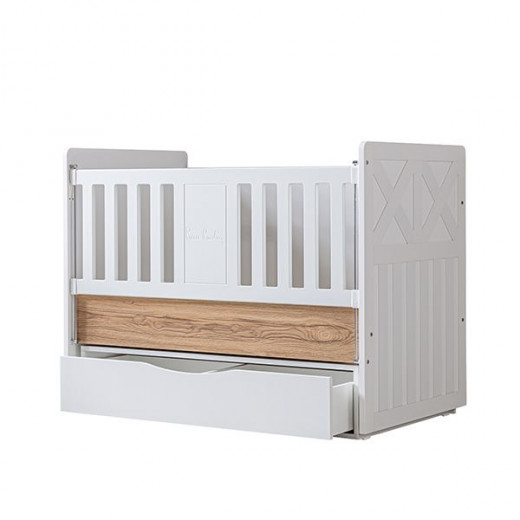 Pierre Cardin Bonnie Baby's Bed Convertible To Kid's Bed With Studying Desk, White Color