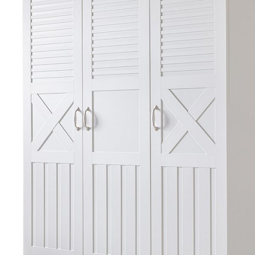 Pierre cardin bonnie 3-door baby room wardrobe, white color