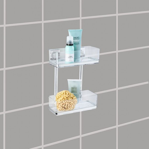 Wenko quadro vacuum-loc wall rack, 2-tier