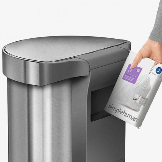 Simplehuman Sensor Trash Bin Semi Round, Stainless Steel, Brushed, 45 Liter