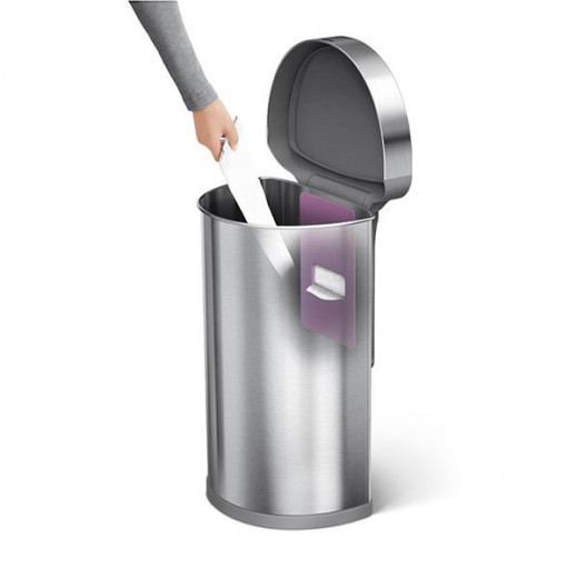 Simplehuman Sensor Trash Bin Semi Round, Stainless Steel, Brushed, 45 Liter