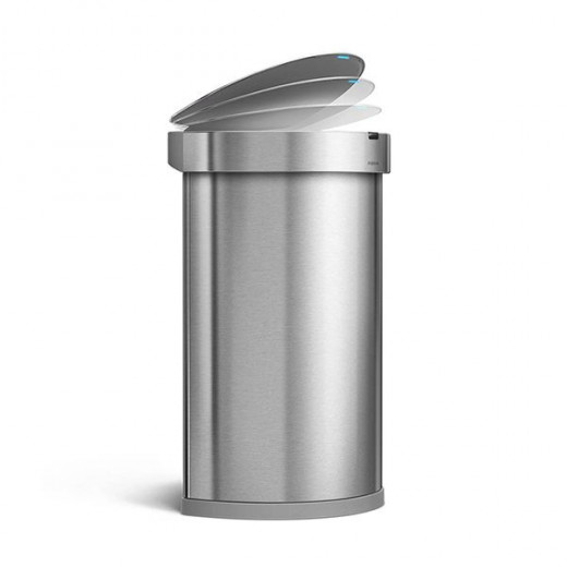 Simplehuman Sensor Trash Bin Semi Round, Stainless Steel, Brushed, 45 Liter