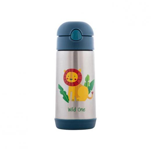 Stephen Joseph Double Wall Stainless Steel Bottle, Zoo Design, 349 Ml