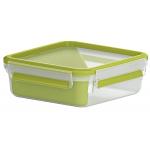 Tefal Food Container, Square Shape, Green Color, 0.85 Liter