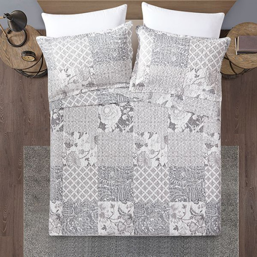 Nova Bed Spread 4 Pieces Set Percy, Gray Color