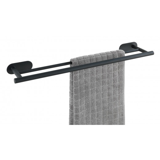 Wenko Double Towel Rail Turbo-Loc Orea, Black Color