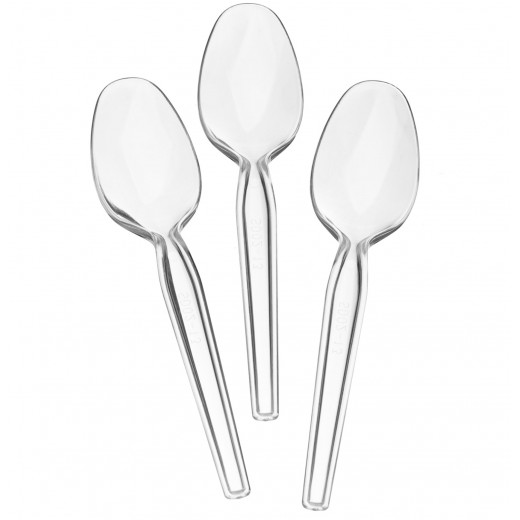 RZ Disposables Transparent Tea Spoons, 100 Pieces