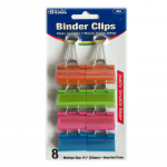 Bazic Assorted Color Binder Clip, 8 Pieces