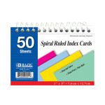 Bazic Spiral Bound Ruled Colored Index Card
