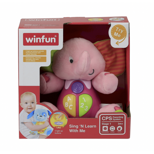 Winfun Sing & Learn Elephant, Pink Color