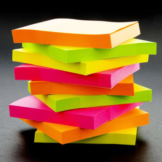 Bazic Stick On Notes, Neon Colors, 90 Paper
