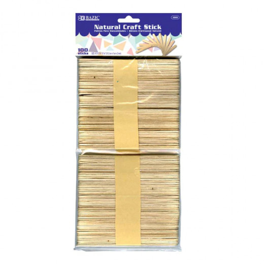 Bazic Jumbo Natural Craft Stick, 100 Sticks