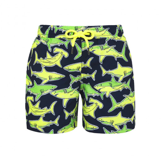 Slipstop Boys Short, Neon Sharks Junior Design, 8-9 Years