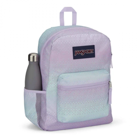 Jansport Cross Town Backpack, Ombre Design, Violet and Light Blue Color