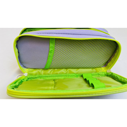 Happy Day Pencil Case, Purple And Green Color, 20 Cm