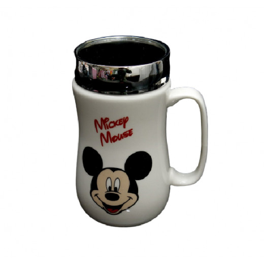 Mug Ceramic, Mickey Mouse Design, Red Color