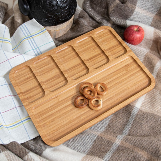 Bamboo Serving Plate, Rectangular Design