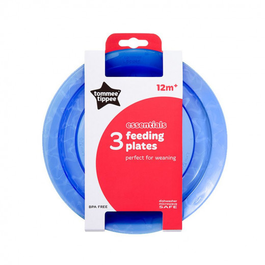 Tommee Tippee Feeding Plates, Pack of 3, Blue