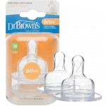 Dr. Brown's Level 3 Silicone Wide Neck Nipple, 2 Pieces