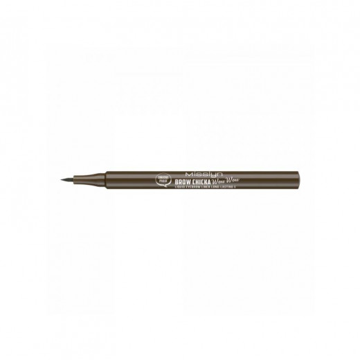 Misslyn Brow Chicka Liquid Eyebrow Liner Longlasting, Number 6, Ebony