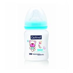 Optimal Wide Neck Baby Bottle, Blue Color, 180 Ml