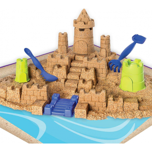 مجموعة لعب مملكة الشاطئ الرملي الحركي مع 3 أرطال من رمال الشاطئ من كينيتيك ساند