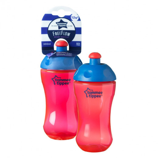 Tommee Tippee, Free Flow Sport Bottle, Red