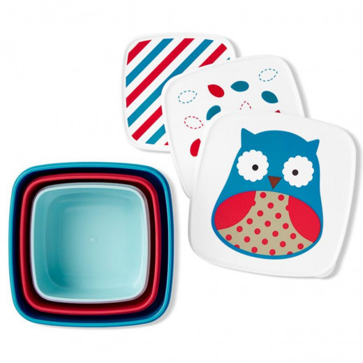 Skip Hop Toddler Food Storage Snack Box Set, Owl
