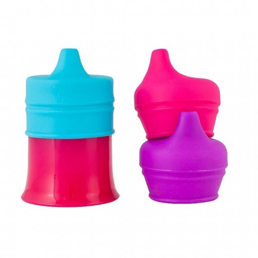 Boon - Snug Spout With Cup - Blue/Red/Purple