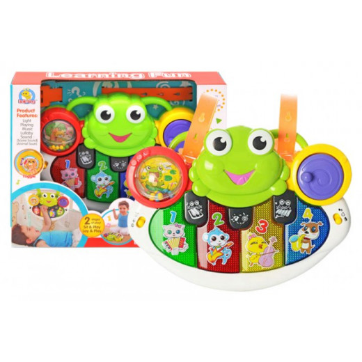 Five Stars Frog Piano with Full HD Light Playing Music Lullaby Sound, 2 In 1