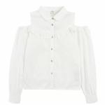 Cool Club Long Sleeve & off Shoulder Shirt, White Color