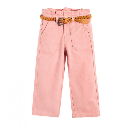 Cool Club Girls Trousers With Brown Belt, Pink Color