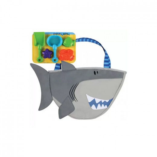 Stephen Joseph Shark Beach Tote With Sand Toy Play Set